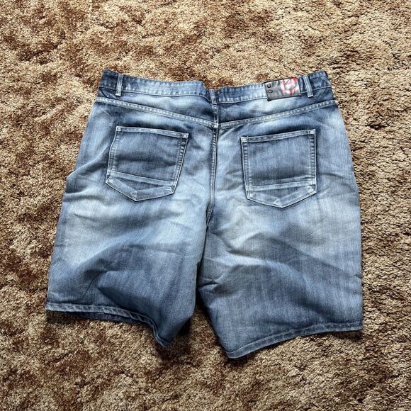 Vintage Y2K ECKO UNLTD Baggy Embroidered Denim Jean Shorts Jorts Men’s Size 44 - Picture 7 of 8